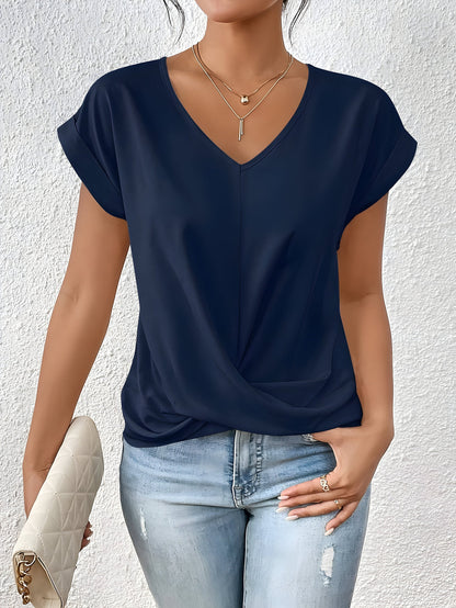 Rut | Damen-Top mit Knoten vorne und V-Ausschnitt