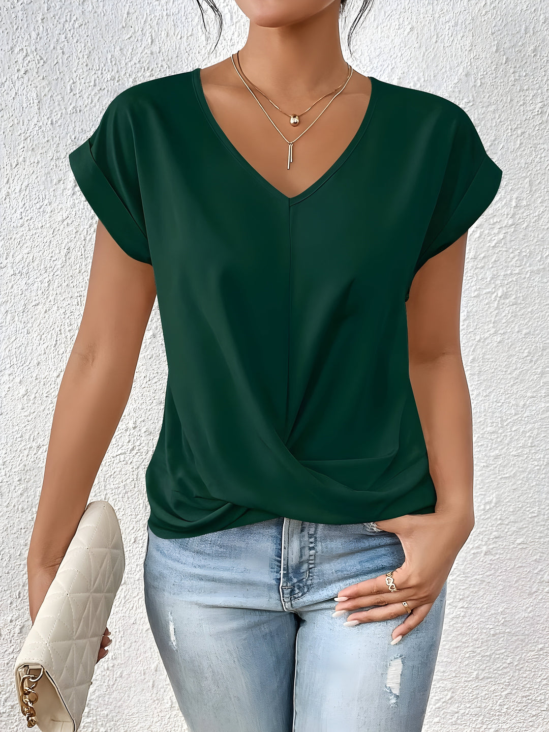 Rut | Damen-Top mit Knoten vorne und V-Ausschnitt