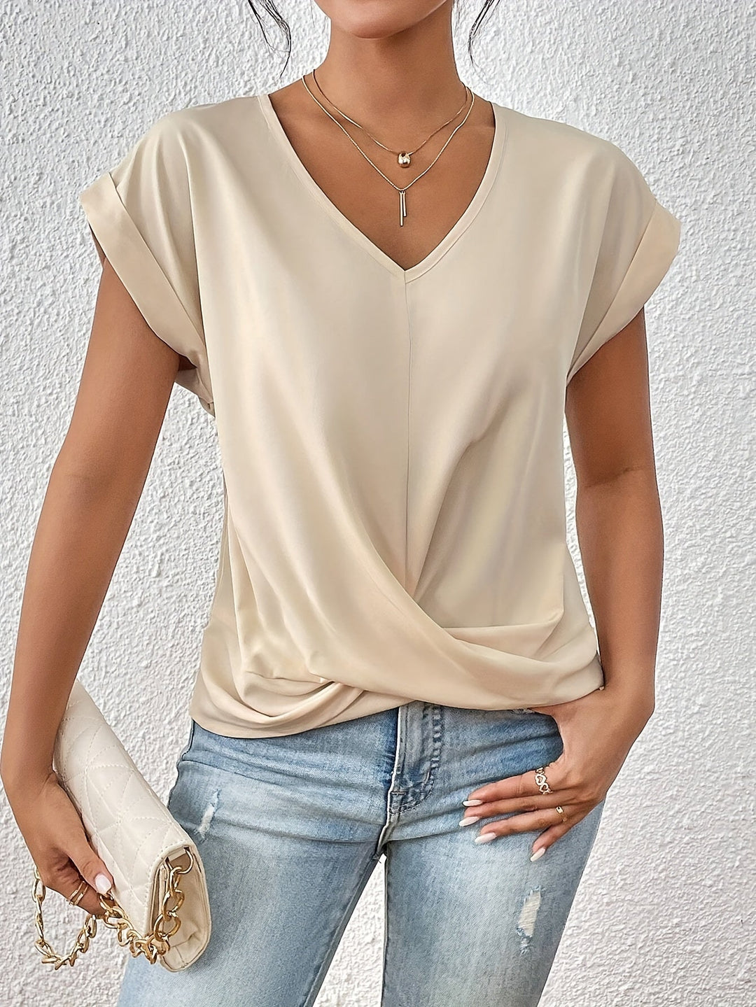 Rut | Damen-Top mit Knoten vorne und V-Ausschnitt
