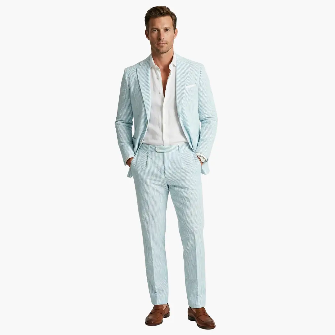 Fernando | Men's summer suit with thin stripes and two pieces