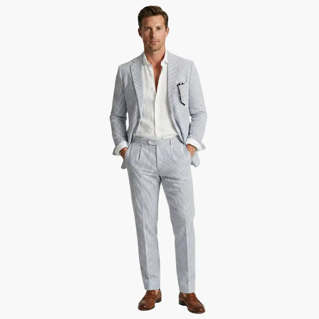 Fernando | Men's summer suit with thin stripes and two pieces