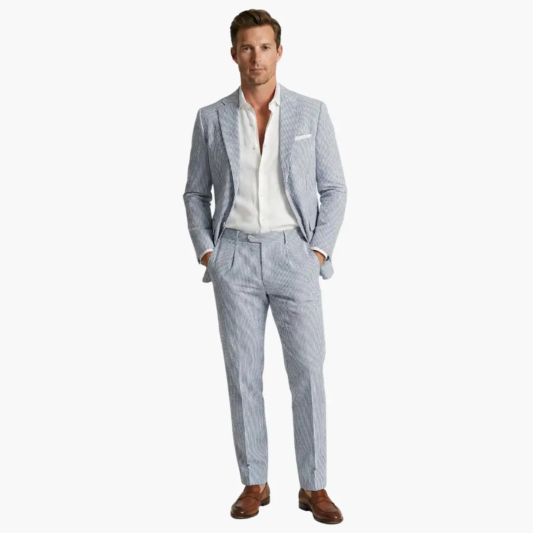 Fernando | Men's summer suit with thin stripes and two pieces