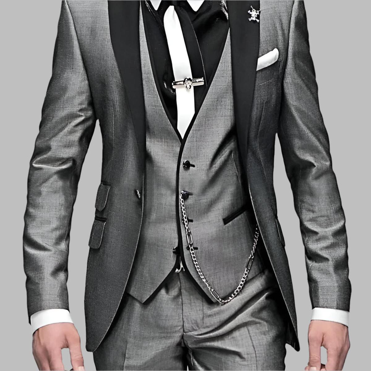 Diego | Dreiteiliger Hochzeitsanzug für Herren mit formellem Design