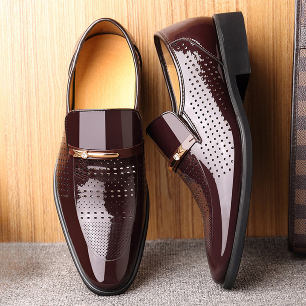Kalem | Elegante Herrenslipper ohne Schnürsenkel mit glänzendem Finish  
