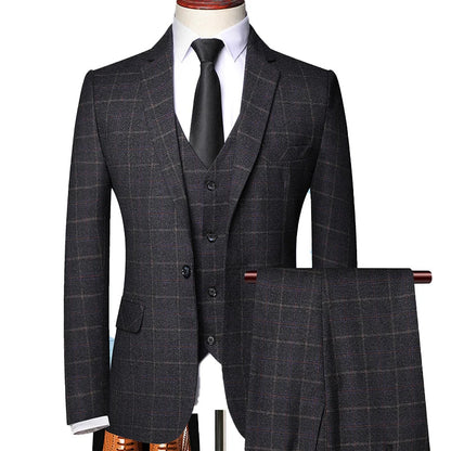 Damián | Costume trois pièces à fines carreaux pour homme, collection printemps