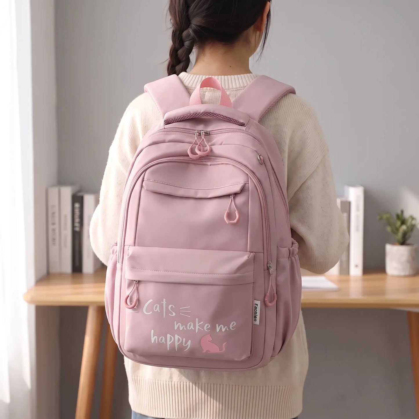 Kuri | Mochila escolar con varios compartimentos y bolsillo frontal