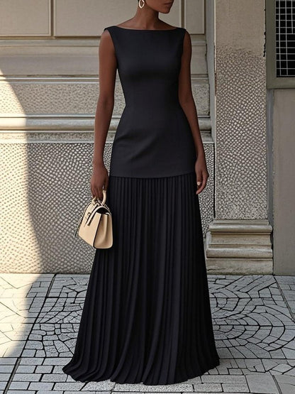Maribella | Women's Pleated Sleeveless Dress | Elegant