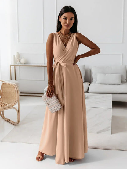 Fayena | Vestido maxi de invitada con diseño cruzado elegante para mujer