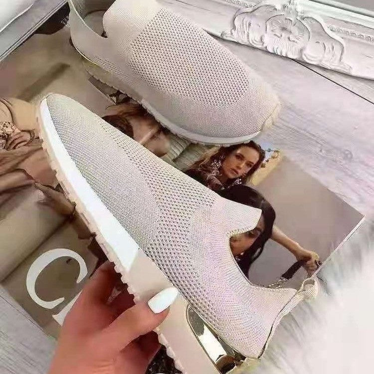 Zuleyka | Women's Slip-On Knit Sneakers with Padded Sole | Flexible