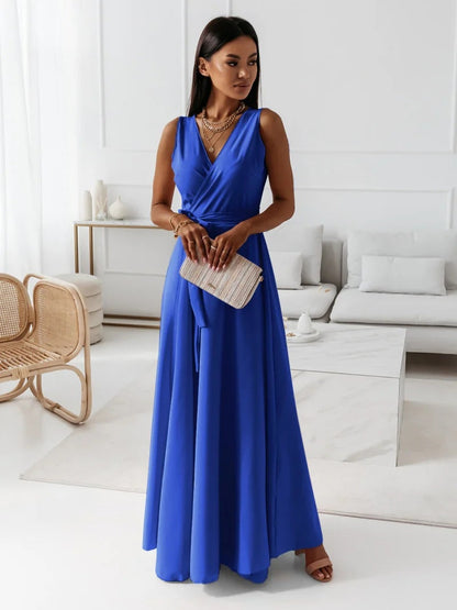 Fayena | Vestido maxi de invitada con diseño cruzado elegante para mujer