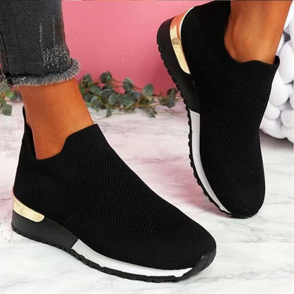 Zuleyka | Women's Slip-On Knit Sneakers with Padded Sole | Flexible