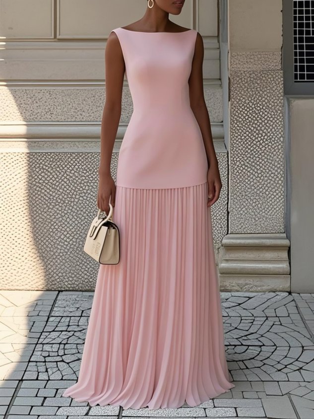 Maribella | Women's Pleated Sleeveless Dress | Elegant