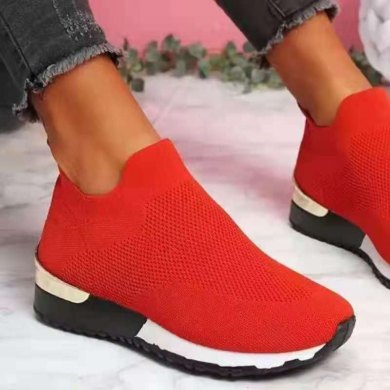 Zuleyka | Women's Slip-On Knit Sneakers with Padded Sole | Flexible