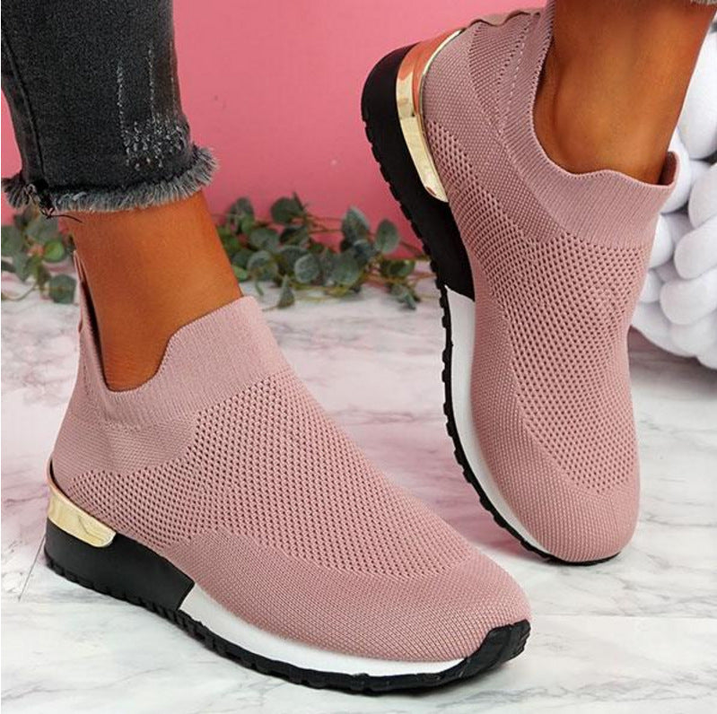 Zuleyka | Women's Slip-On Knit Sneakers with Padded Sole | Flexible