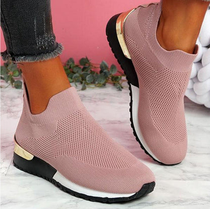 Zuleyka | Women's Slip-On Knit Sneakers with Padded Sole | Flexible