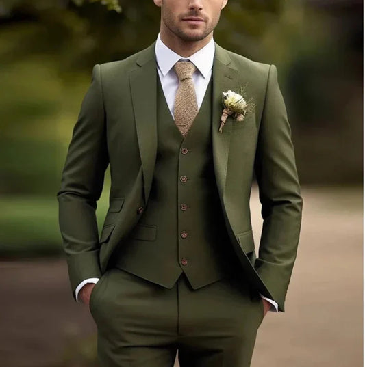 Elian | Men's three-piece suit with straight blazer