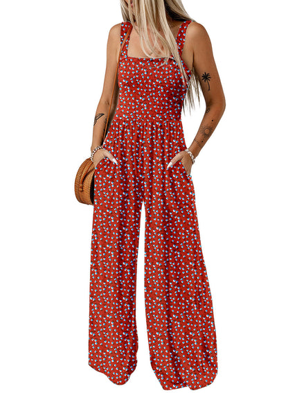 Jasmirael | Weitbeiniger, floraler Frühlings-Jumpsuit für Damen  