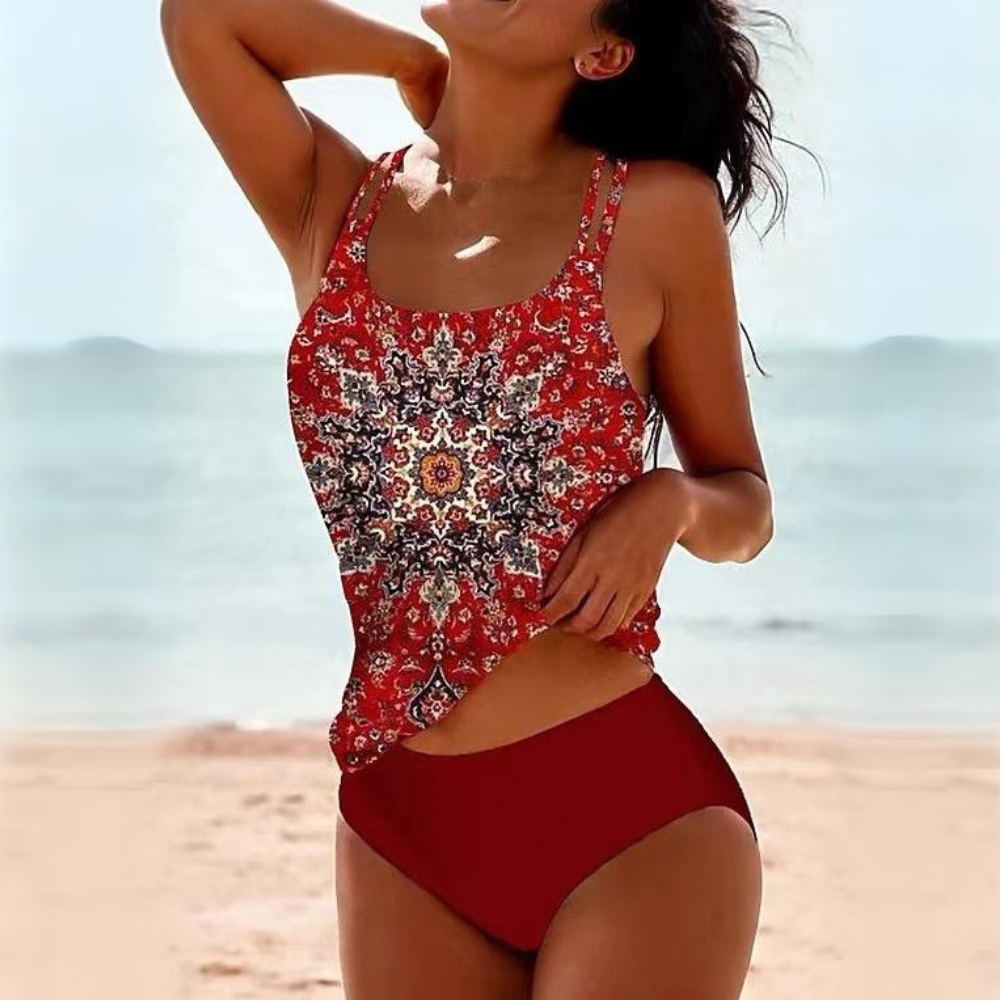Nuria | Tankini con estampado floral y cintura alta