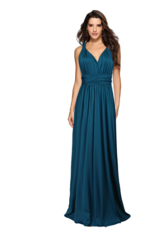 Virella | Langes Wickelkleid mit Neckholder-Ausschnitt | Maxi
