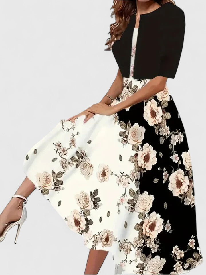 Azucena | Elegant midi dress with floral print