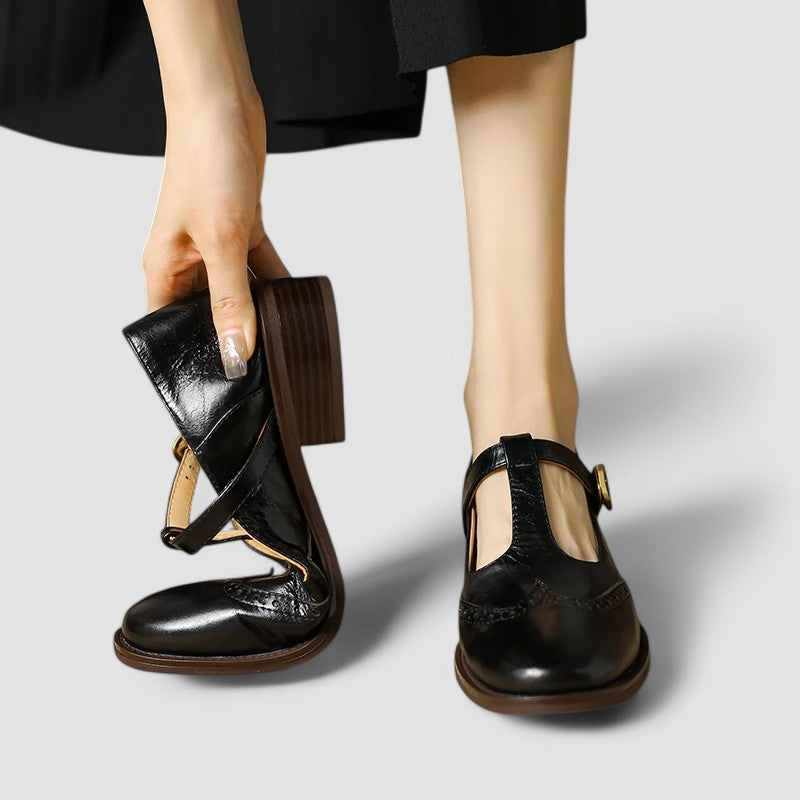 Lola | Zapatos merceditas de primavera con hebilla y tacón bajo para mujer