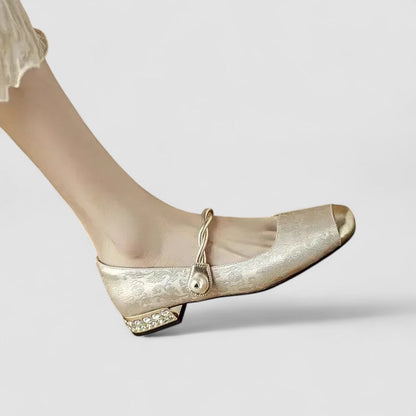 Nina | Women's Pearl Strap Spring Ballet Flats