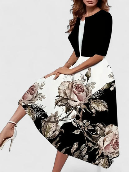 Azucena | Elegant midi dress with floral print