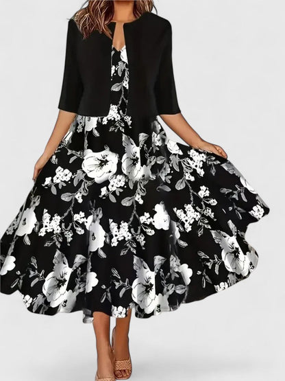 Azucena | Elegant midi dress with floral print
