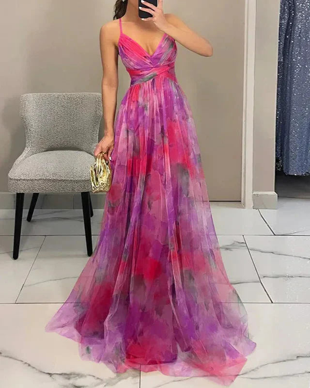 Gundisalva | Elegantes Maxikleid für Damen mit frühlingshaftem Blumenmuster