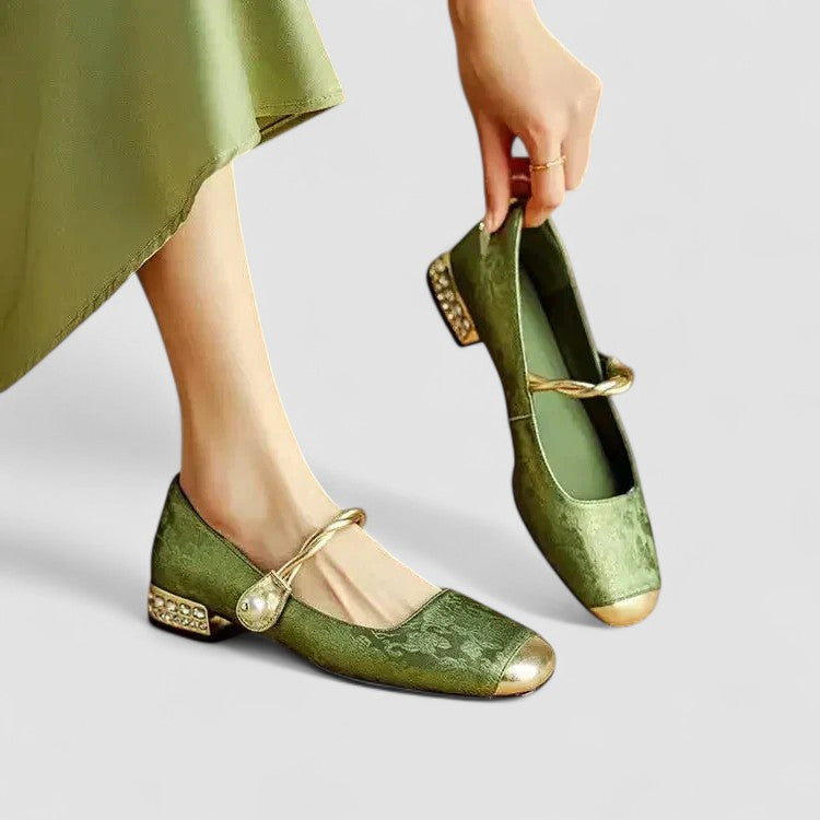 Nina | Women's Pearl Strap Spring Ballet Flats