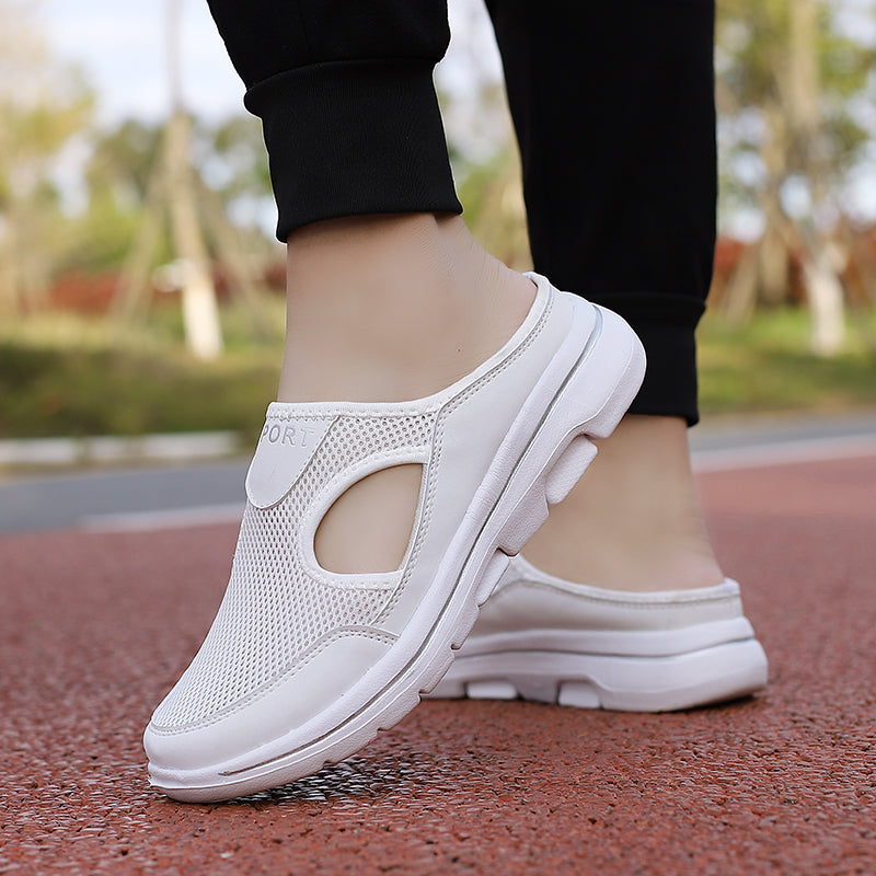 Alba | Zapatillas de casa ortopédicas con malla y suela gruesa
