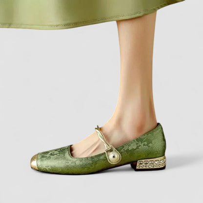 Nina | Women's Pearl Strap Spring Ballet Flats