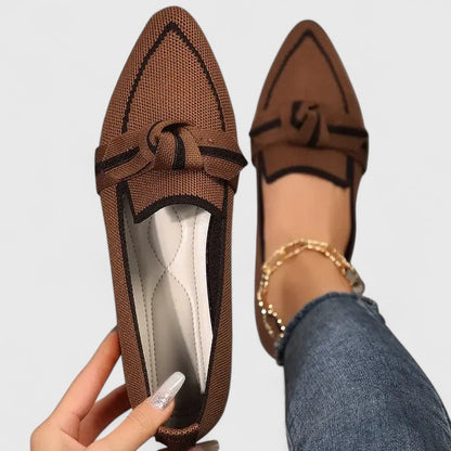 Lunara | Mocassins confortables pour femmes à bout pointu avec nœud | Modernes
