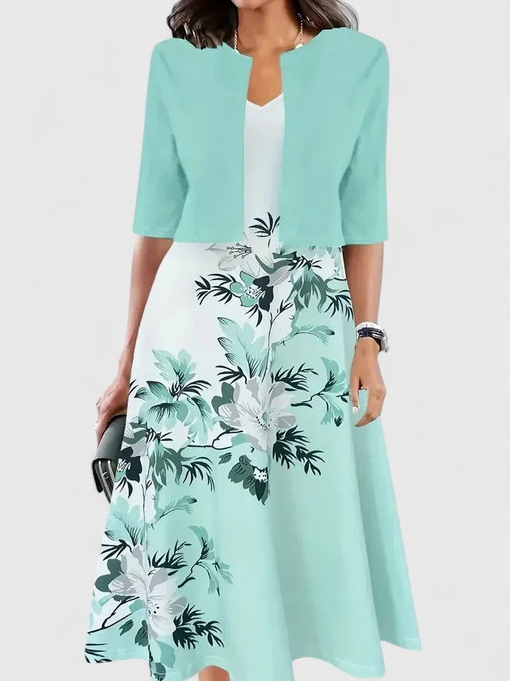 Azucena | Elegant midi dress with floral print