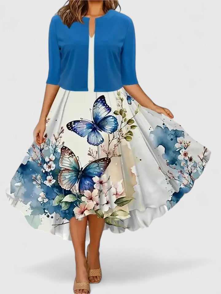Azucena | Elegant midi dress with floral print
