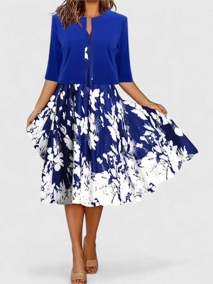 Azucena | Elegant midi dress with floral print