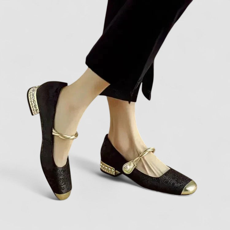 Nina | Women's Pearl Strap Spring Ballet Flats