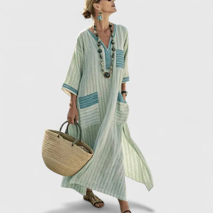 Galiana | Boho Midikleid für Damen mit Taschen, frisch und leicht | Atmungsaktiv  