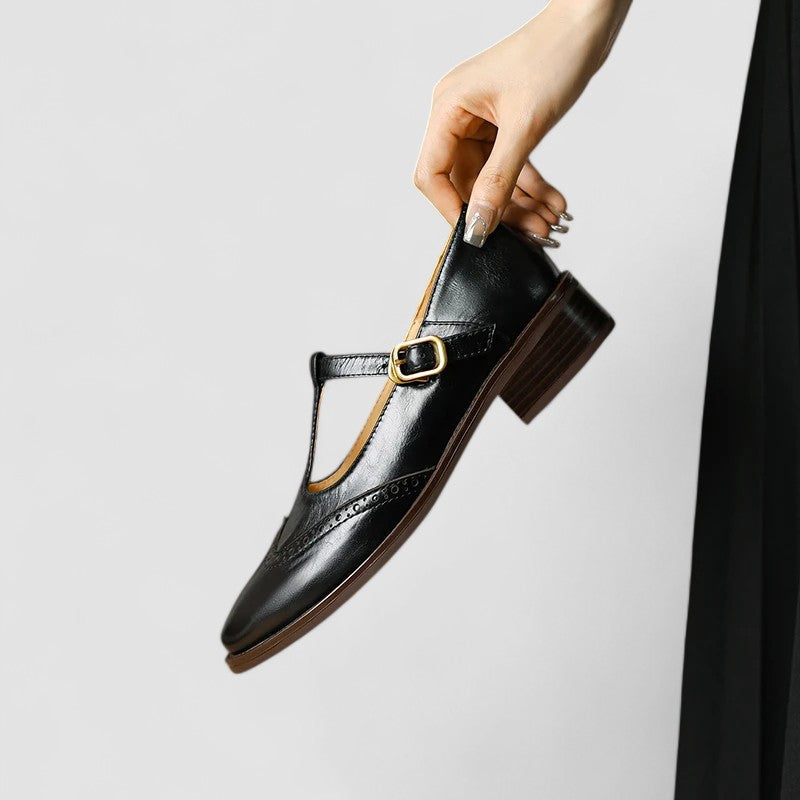 Lola | Zapatos merceditas de primavera con hebilla y tacón bajo para mujer