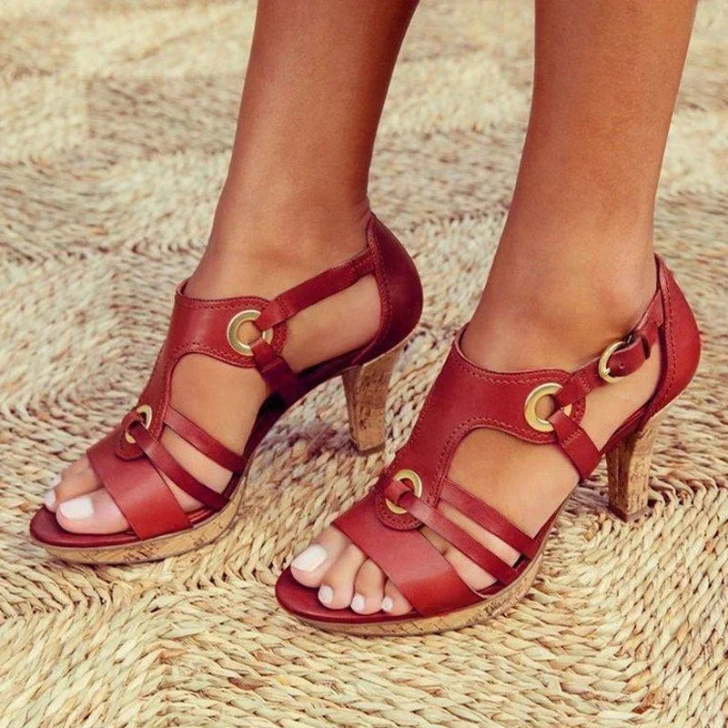 Candela| Stylish and comfortable heeled sandals with open straps