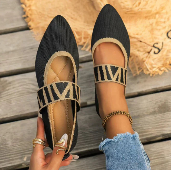 Rebeca | Ballerines à imprimé printanier pour femme avec bride
