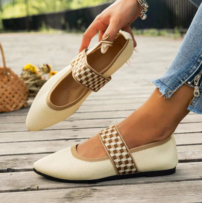 Rebeca | Ballerines à imprimé printanier pour femme avec bride
