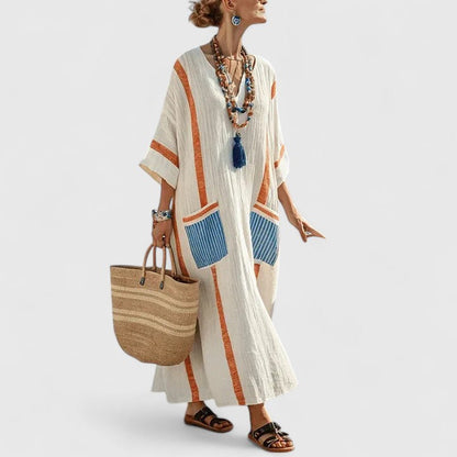 Galiana | Boho Midikleid für Damen mit Taschen, frisch und leicht | Atmungsaktiv  