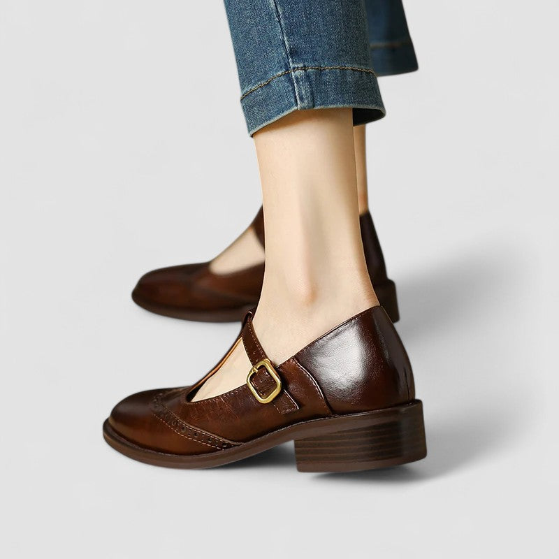 Lola | Zapatos merceditas de primavera con hebilla y tacón bajo para mujer