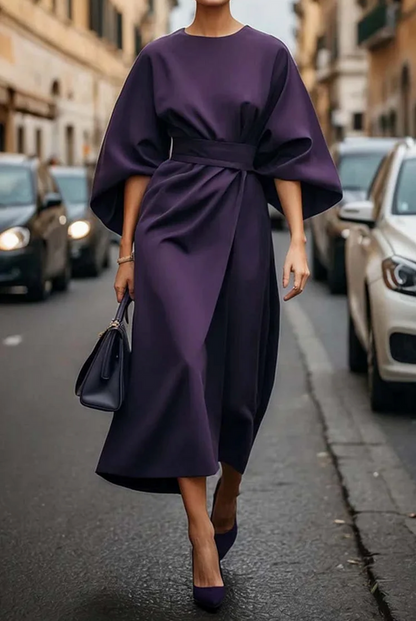 Naiara | Elegantes Kleid für Damen mit Puffärmeln und Gürtel