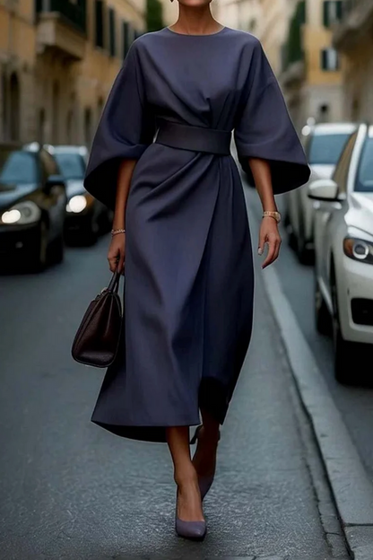 Naiara | Elegantes Kleid für Damen mit Puffärmeln und Gürtel