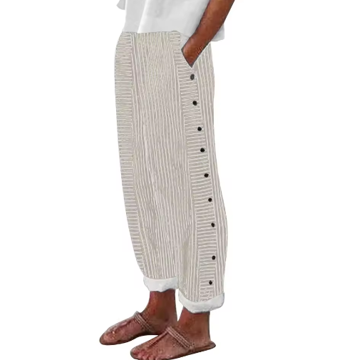 Anunciación | Gerade Hose mit Streifen und seitlichen Knöpfen  
