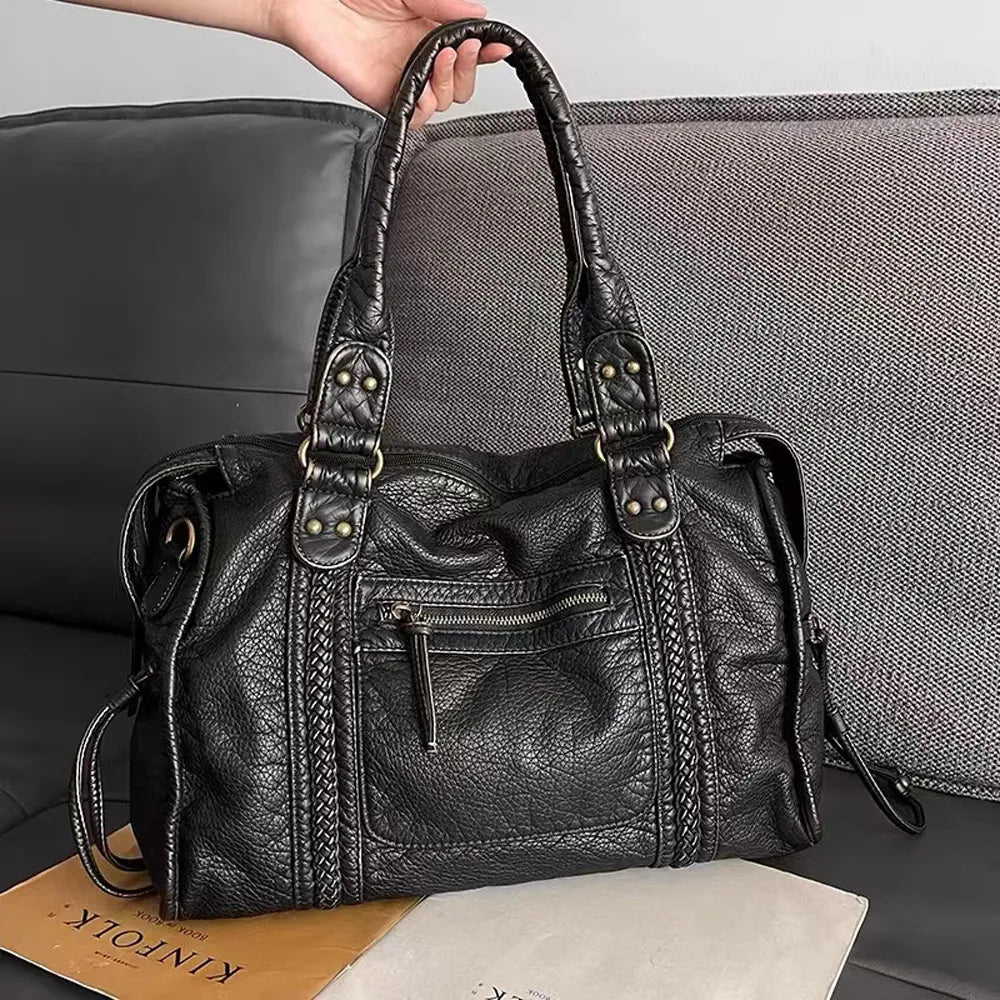 Raquel | Bolso Grande de Hombro con Bolsillos y Cremallera