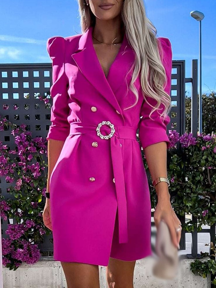 Sophie | Blazerkleid für Damen mit Gürtel und Knöpfen  
