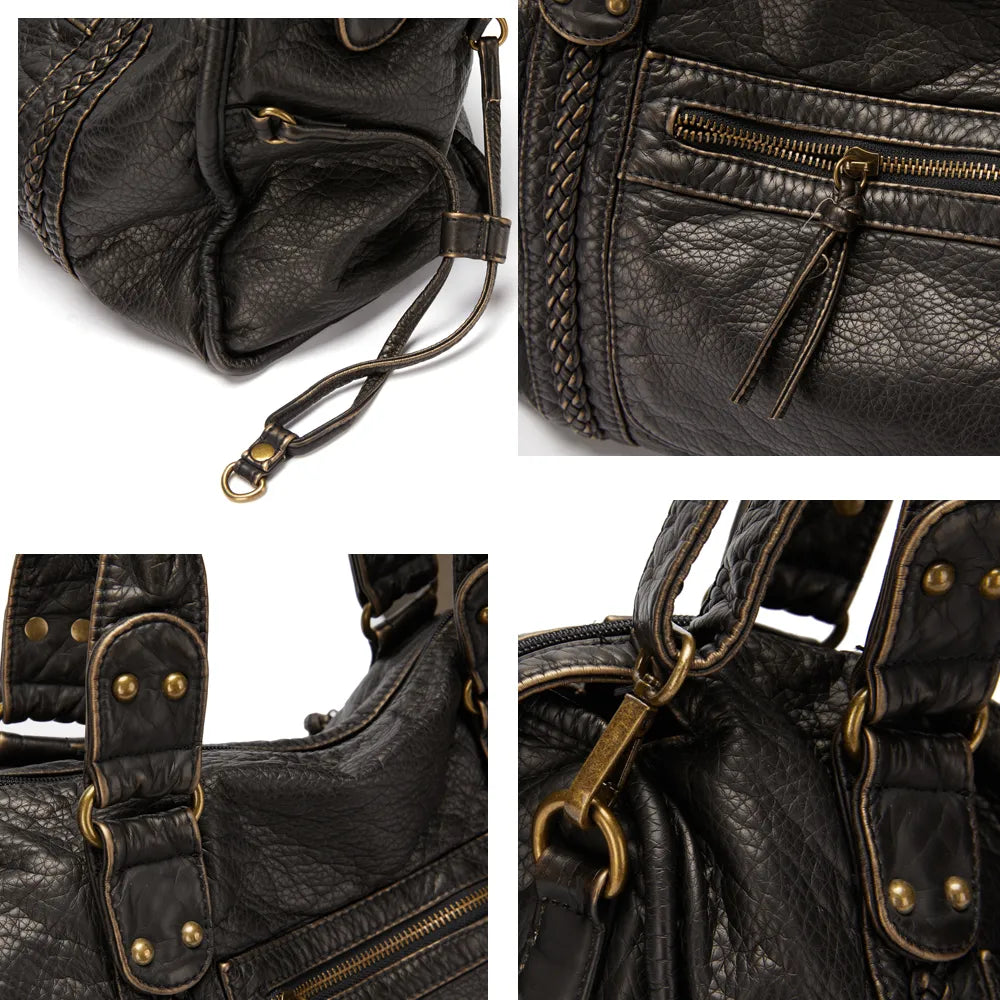 Raquel | Bolso Grande de Hombro con Bolsillos y Cremallera